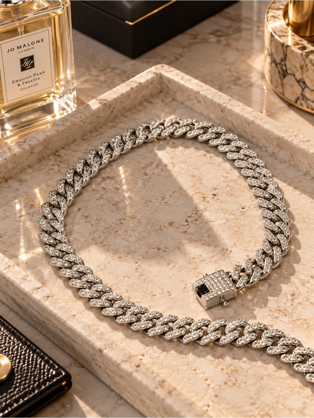 Invicta Iced Out Silver Cuban Chain Necklace NWT